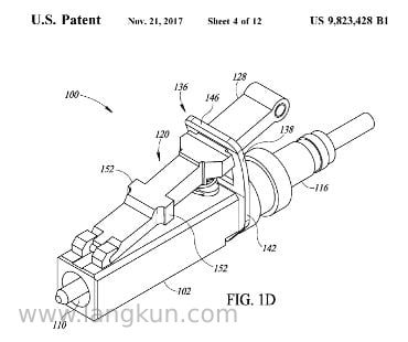 U.S. Patent Illustration of the New Metal LC Connector 美国新金属LC连接器专利示意图